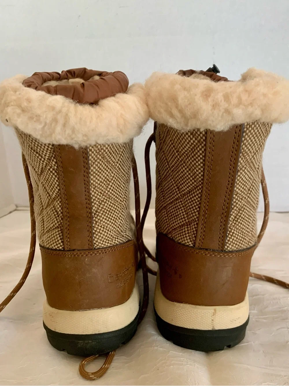 BEARPAW Womens Bethany Brown Outwear Faux Fur Winter Boots Size 7